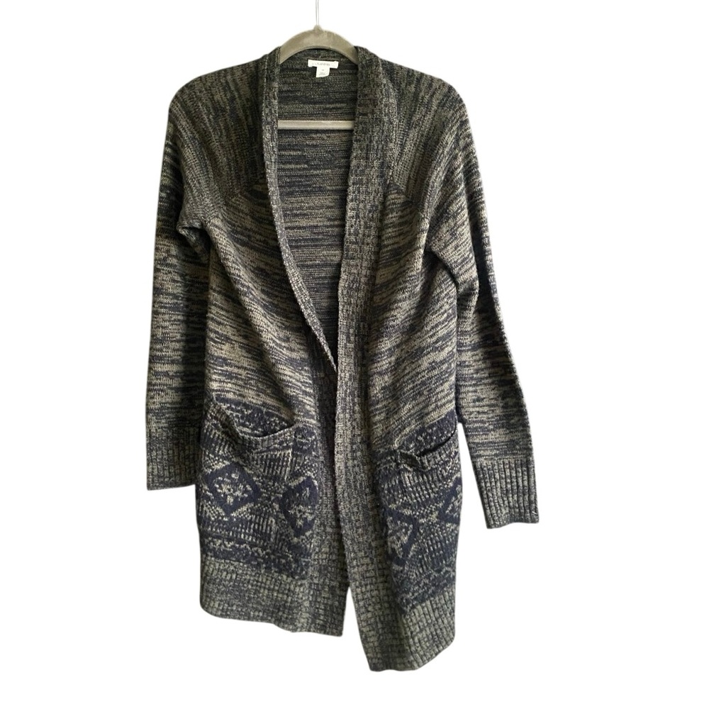 Caslon Olive/Black Open Cardigan Sweater. Size Medium